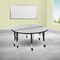 Flash Furniture Round 47.5 W, 48 L, 25 H, Chrome, Laminate, Particleboard, Steel, Grey XU-GRP-A48-HCIRC-GY-T-P-CAS-GG - alternate 1